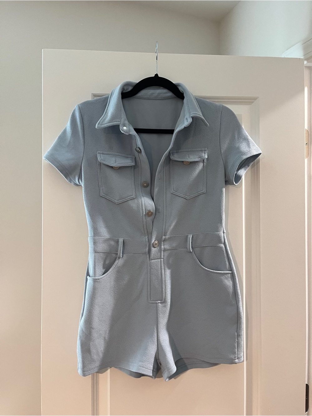 Light Blue Short Sleeve Romper